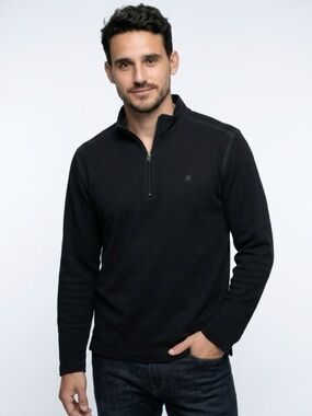 Robert Barakett Men's Black Quarter-Zip Pullover Sweater #casualwear #dinnerwear